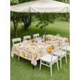 thumbnail image 4 of Outdoor Tablecloth with Umbrella Hole for Patio/Picnic/Party/Camping, Spring White Daisy Waterproof Table Cloth Rectangle Table Cover Washable, Farmhouse Floral Orange Buffalo Plaid (52"x 70"), 4 of 8