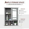 thumbnail image 4 of kleankin Bathroom Medicine Cabinet Wall Mount with Mirror Door 3 Shelf Organizer for Bathroom, Kitchen, Gray, 4 of 9