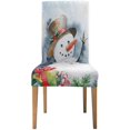 thumbnail image 2 of Funda protectora para silla ABPHQTO Navidad alegre muñeco de nieve estiramiento asiento comedor Hotel boda fiesta conjunto de 6, 2 of 4