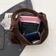 thumbnail image 2 of Bolso Hobo Gamuza para Mujer Hombro Con Cierre Magnético Retro (café), 2 of 9