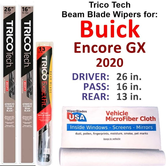 2020 Buick Encore GX Beam Blade Wipers (Set of 3) w/Rear Wiper