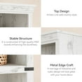 thumbnail image 5 of AOILE Farmhouse Bookcases with Doors, 5 Tier Wooden Bookshelf with Storage, 70 Inch Tall Bookshelf, Grey/Antique White/Black, 5 of 7