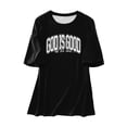 thumbnail image 4 of Arlun Christian T Shirts for Women God Is Good All the Time Letter Print Shirt Oversized Jesus Religious Faith Inspirational Short Sleeve Tees Bible Verse Crewneck Loose Casual Tops Black XXL, 4 of 4