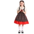 thumbnail image 5 of Edvintorg Dresses for Girls Halloween Costumes Floral Print Square Neck Puff Sleeve A Line Party Dress Kids Clothes Girls Size 4-16, 5 of 7