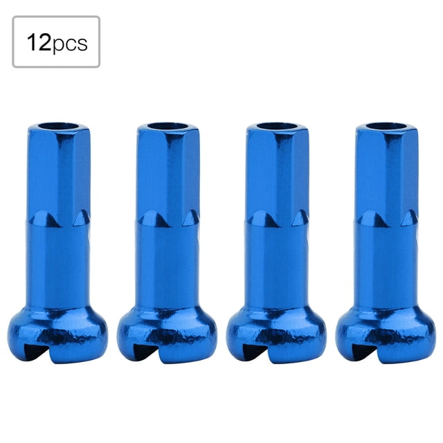 Accesorios de ciclismo duraderos, juego de 12 tapas de radios de aluminio 7075 azules para bicicletas de montaña