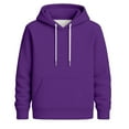 thumbnail image 4 of Bibifish Womens Hoodies Solid Color Drawstring Hood Long Sleeve Hoodies With Pocket Loose Fit Modern Casual Dates Daily Timeless Pullover Tops, 4 of 4