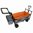 thumbnail image 6 of Olurrisa Heavy-Duty Collapsible Wagon with Canopy, 480lbs Capacity Foldable Cart with 7" All-Terrain Wheels & Drink Holders, Purple for Camping Shopping, 6 of 8