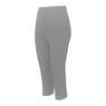 thumbnail image 5 of Capri Pants for Women High Waisted Boho Beach Athletic Yoga Pants with Zipper Casual Summer Capris Knee Length Crop Pants(Light Gray,L), 5 of 8