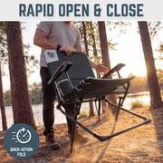 Timber Ridge SELA™ EZ-Fold Camping Chair, Portable Folding Outdoor Chair with Cup Holder & Carry Strap, Obsidian Peak