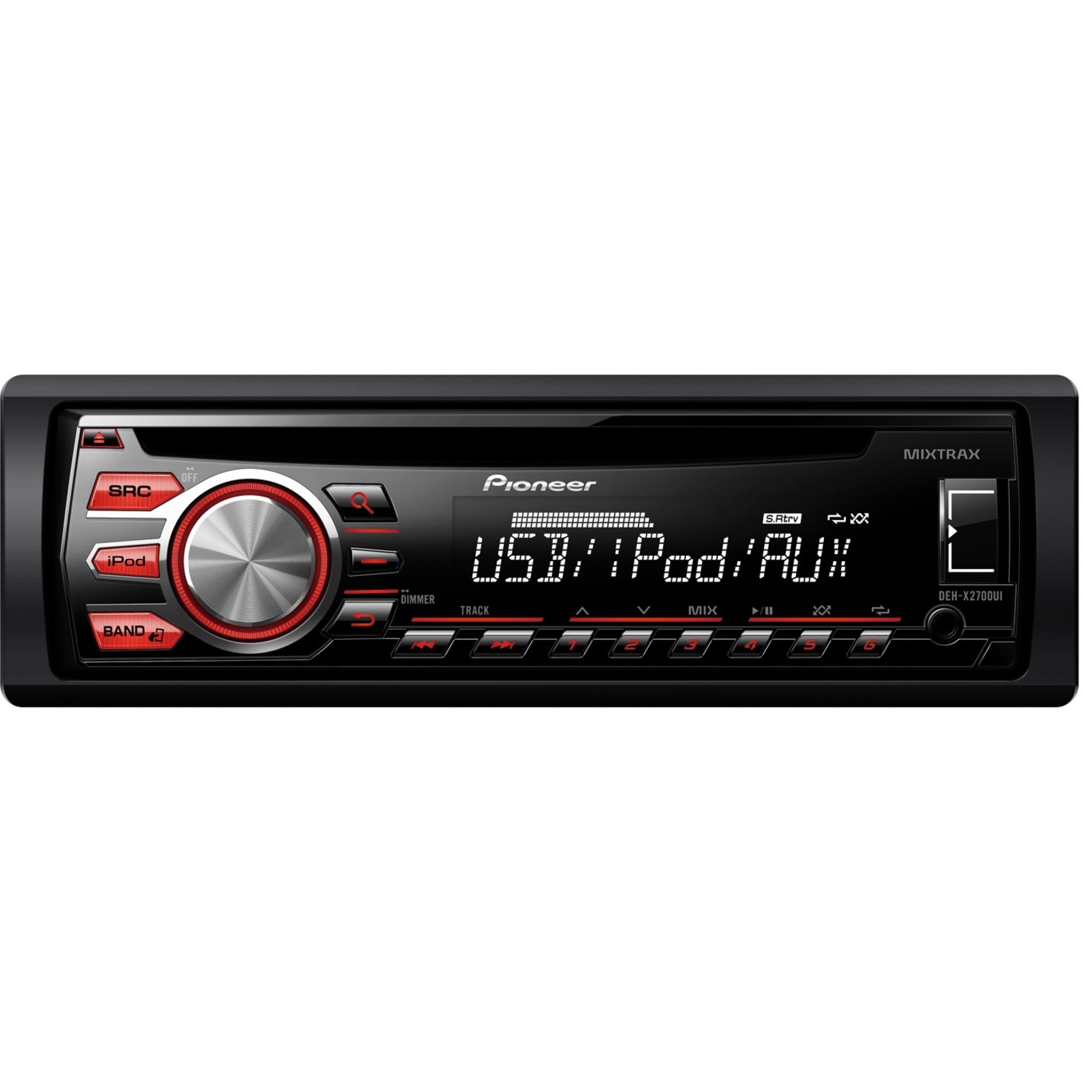 Pioneer DEHX2700UI Car CD/MP3 Player, 56 W RMS, iPod/iPhone Compatible, Single DIN, Black