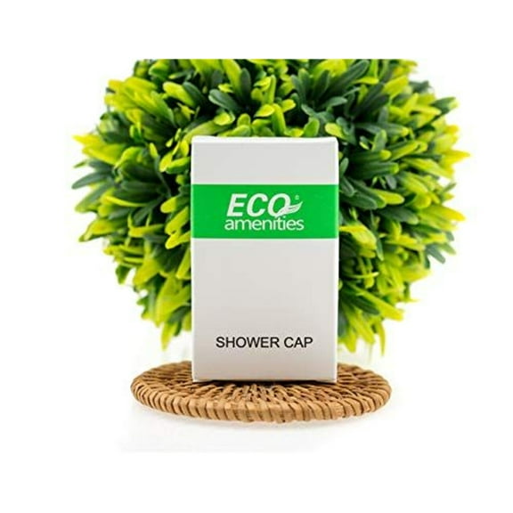 ECO Amenities Disposable Shower Caps for Home Hotel Vacation Rental Hair Salon, Individually Boxed Package, Full Size Adult, Case of 100