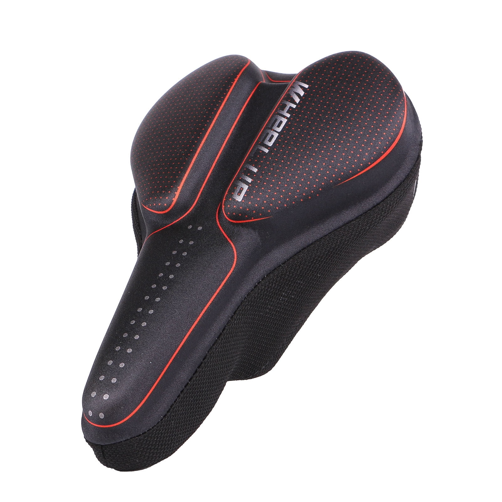 fastboy Bicycle Saddle Ergonomic Bicycle seat for Women and Men Soft Comfortable Silicone Padded Wide Touring Saddle Waterproof and Breathable for Racing Bike for Spinning Bike Black Red Walmart