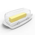 Butter Dish with Clear Lid for Countertop Flip Top Butter Dishes