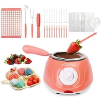 Electric Chocolate Melting Pot Gift Set,MINI Melting Fondue Set for Milk Chocolate,Cheese,Butter,Candy (Pink)