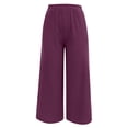 thumbnail image 6 of Pants for Women S with Pockets Pants with Stripe on The Side Dress Size 16 Women Linen Cover up Comfy plus Size Glitter Dress Corduroy plus Elastic Waist Pant 3 Strip Purple XL, 6 of 7