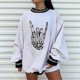 thumbnail image 3 of Blusa holgada de manga larga con estampado de moda de Halloween con cuello redondo para mujer Fridja  fksj1571, 3 of 8