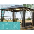thumbnail image 2 of Mondawe 10x12 Hardtop Metal Gazebo,Heavy Duty Pergola with Mosquito Nets,Galvanized Steel,Sturdy Outdoor Canopies Tent,Suitable for Gardens,Patio,Backyard, 2 of 6