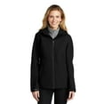 thumbnail image 3 of Port Authority Adult Female Women Plain Long Sleeves Jacket Deep Black Medium, 3 of 4