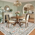 thumbnail image 2 of 5x7 Large Living Room Area Rug Washable Non Slip Bedroom Rugs Soft Low Pile Under Table Carpet for Dining Room Floral Print Botanical Floor cover Mat for Home Office, Beige, 2 of 8