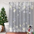 thumbnail image 3 of Small Stall Shower Curtain 36x72 Inch Narrow Half Size Christmas Grey Snowflakes Bath Curtains Bathroom Decor, Winter Xmas Modern Minimalist Waterproof Fabric Shower Curtain Set with Hooks 36 Inch, 3 of 8