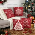thumbnail image 6 of Christmas Pillow Covers 18x18 Inch Set of 4 Farmhouse Red Pillow Covers Holiday Decorations Winter Decorative Throw Pillow Cases Polyester Linen Fabric Pillowcases for Sofa Couch, 6 of 7