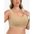 thumbnail image 3 of Deyllo High Impact Support Sports Bras For Women Plus Size Non-Padded Wireless Exercise Athletic Running Bras,Nude 42DDD, 3 of 12