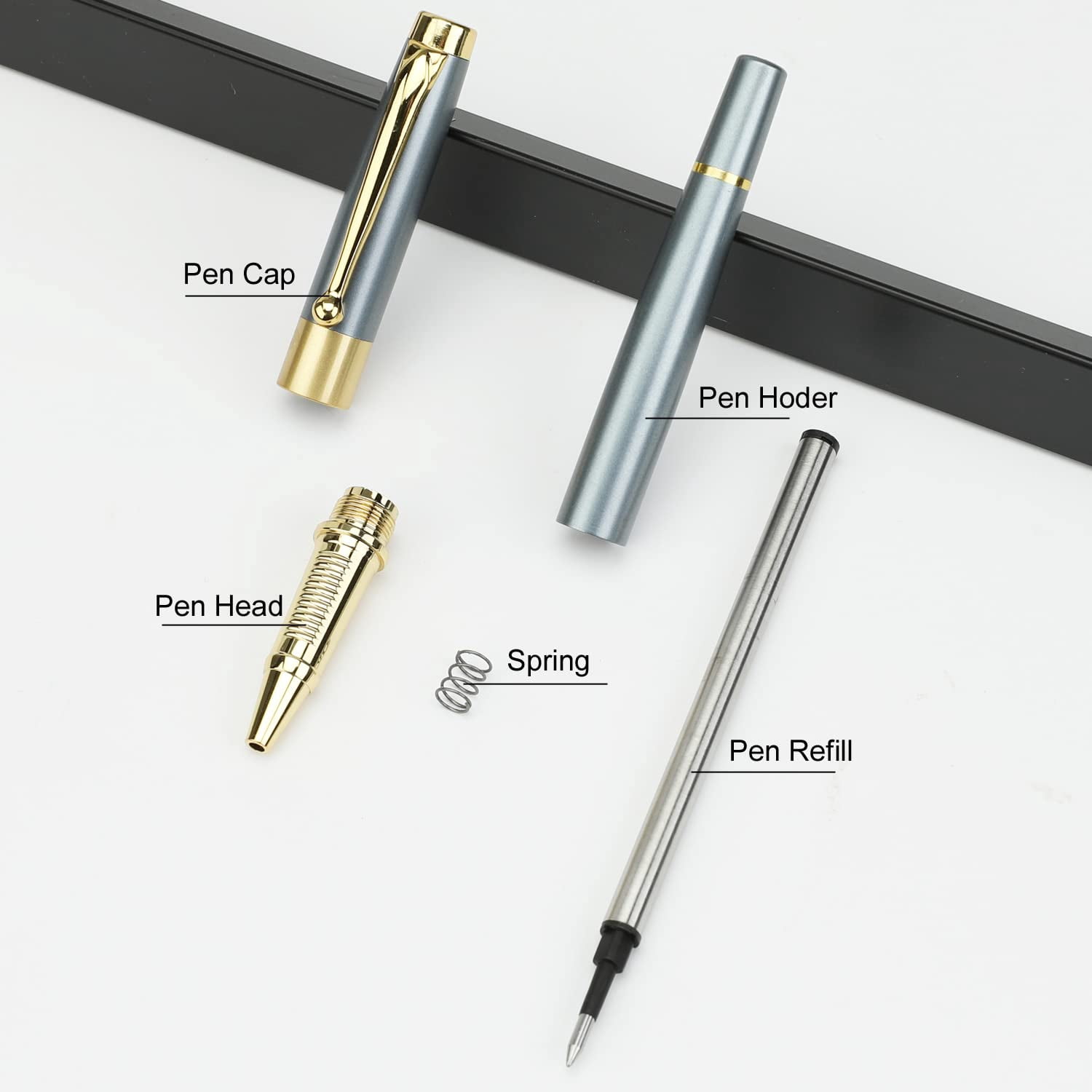 Ballpoint Pen Black Refill Luxury Line Width 0.5mm Ball Gift Set For Men & Women Professional Executive Office Nice Ballpens Classy Box (blue)