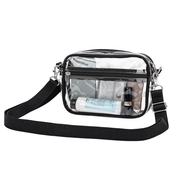 Garnen Clear Bag for Stadium Events, Clear Purse Crossbody Bags, Clear Stadium Approved Bags See Through Bag With Zipper and Adjustable Strap