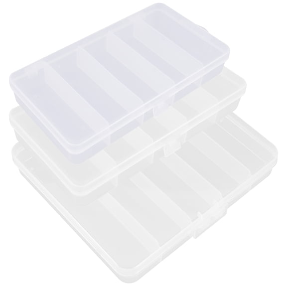 Worgeous Lure Hook Storage Box Plastic 3Pcs 16x9.5x2.5in