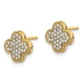 thumbnail image 5 of Auriga Fine Jewelry 14k Yellow Gold Diamond Quatrefoil Stud Earrings for Women, 5 of 5