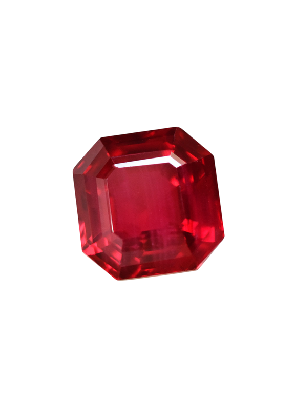 Gemsgrowth Natural Red Ruby Loose Gemstone, 8 Carat, Square Cut, Certified, for Jewelry Making, Pendant, Ring, Necklace, Engagement