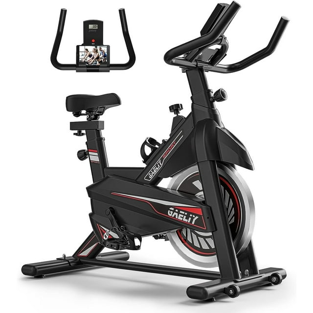 Indoor Cycling Exercise Bike - 330 lb Capacity, Ultra-Quiet Belt Drive, Adjustable Seat & Handlebars, Resistance Control, Home Cardio Spin Bike