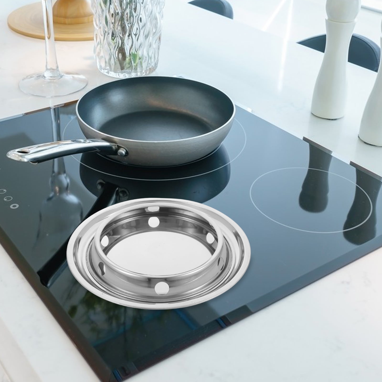 Wok Stand Pot Stand Countertop Pan Rack Support Ring Multi-function Wok Rack Stainless Steel 27.00X27.00X3.00CM