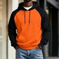 thumbnail image 2 of Fabrcox Men Hoodie Fleece Raglan Oversized Mens Hooded Sweatshirt Color Block Fall Winter Warm Athletic Long Sleeve Pullover for Men with Kangaroo Pocket S, 2 of 5