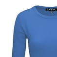 thumbnail image 2 of YEMAK Women's 3/4 Sleeve Crewneck Lightweight Basic Casual knit Pullover Sweater MK3636-VIO-L, 2 of 10