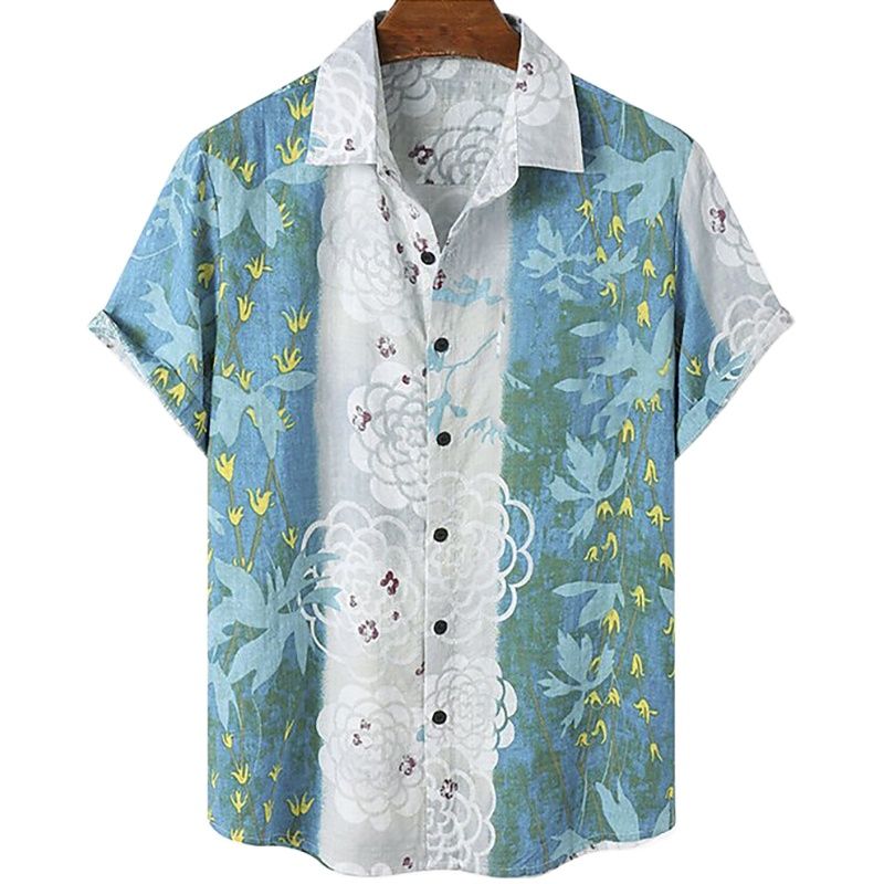 Hawaiian Men's Shirt 3D Printed Tropical Short Sleeve Male Shirt