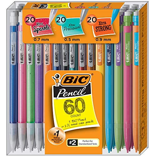 Assorted Sizes 0.5mm Mechanical Pencil Variety Pack 60-Count 0.7mm 0.9mm 1 Set Refillable Design for Long-Lasting Use 