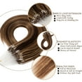thumbnail image 2 of SEGO 100% Real Remy Human Hair Extensions Thick Micro Loop with Invisible Band Hair Micro Ring Beads Hair Black/Blonde Cleanrance, 2 of 7