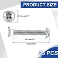 thumbnail image 2 of Uxcell Pan Head Machine Screws, 304 Stainless Steel Round Head Screws for Cabinet 25 1/4-20 x 1-1/2", 2 of 7