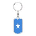 thumbnail image 1 of Somalia Flag Swivel Keychain Dog Tag Stainless Steel or 18k Gold, 1 of 8