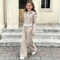 thumbnail image 2 of ITSAME Girls Outfits 2-Piece Long Sleeve Hooded Tops and Pants Spring Fall Casual Athletic Set Khaki Size 10, 2 of 7