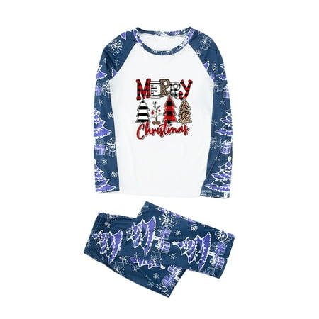 

AnuirheiH Parent-child Pjs Warm Christmas Set Printed Home Wear Pajamas Two-piece Mom Set Sale on Clearance