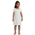 thumbnail image 2 of Wonder Nation Girls Tiered Eyelet Dress with Short Sleeves, Size 4-18 & Plus, 2 of 7
