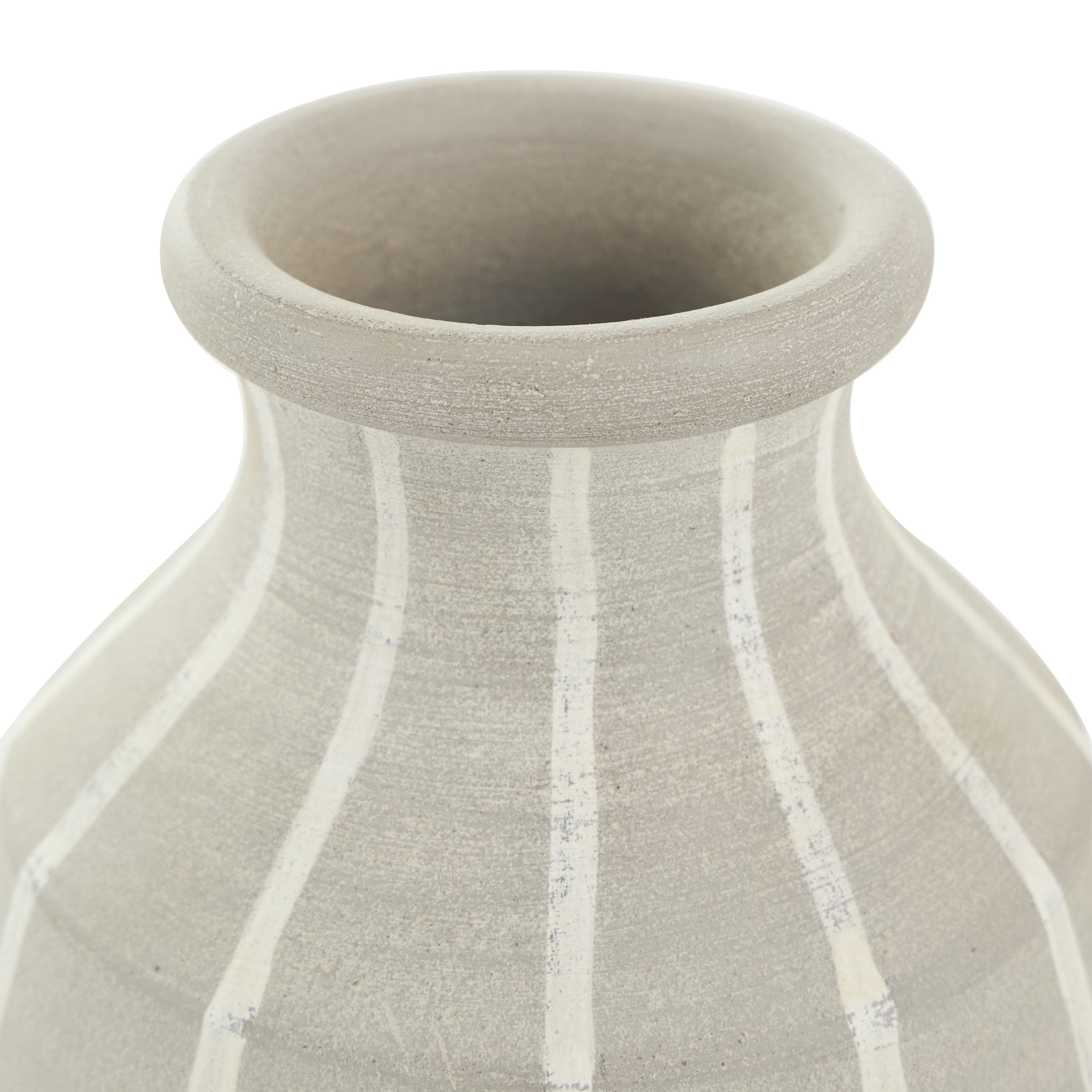 DecMode 10" Abstract Ombre Drip Blue Ceramic Vase with Gray and White Accents