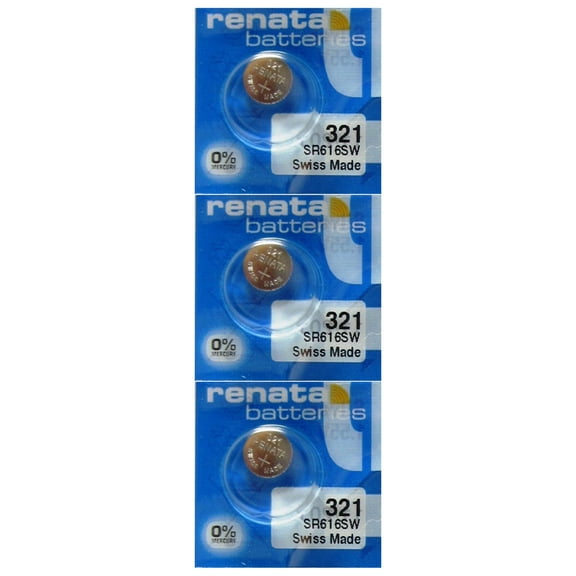 Renata Watch Battery 321 0%Hg Mercury Free X 3