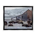 thumbnail image 4 of Stupell Industries Grazing Rural Bison Snowy Farmland Barn Scenery Photograph Jet Black Floating Framed Canvas Print Wall Art, Design by Jeff Poe Photography, 4 of 5