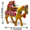 thumbnail image 3 of Rajasthani Horse Riding Couple Idol Figurine/Puppets Made From Recycled Material (Approx. 18 x 5 x 16 Cm, Color Random), Decorative Statue, 3 of 5