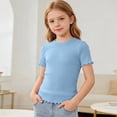 thumbnail image 2 of CFXNMZGR Kids Oversized T Shirt Girls Graphic Short Sleeve T Shirts Toddler to Big Kid (Sky Blue,9-10 Years), 2 of 5