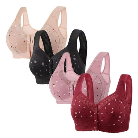 Lisbinx Bras for Women Full Coverage 4pc Woman s Comfortable Lace Breathable Bra Underwear No Rims Limited Time Deals of the Day