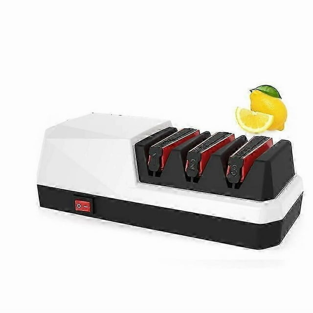 Electric Knife Sharpener- Knife Sharpeners, 3 Stage Electric Knife Sharpener, 3-Stage, White EU Plu